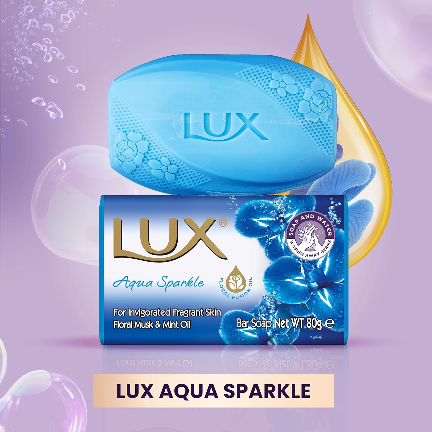 Lux Toiletzeep 80 gr.	Blauw (Aqua Sparkle)