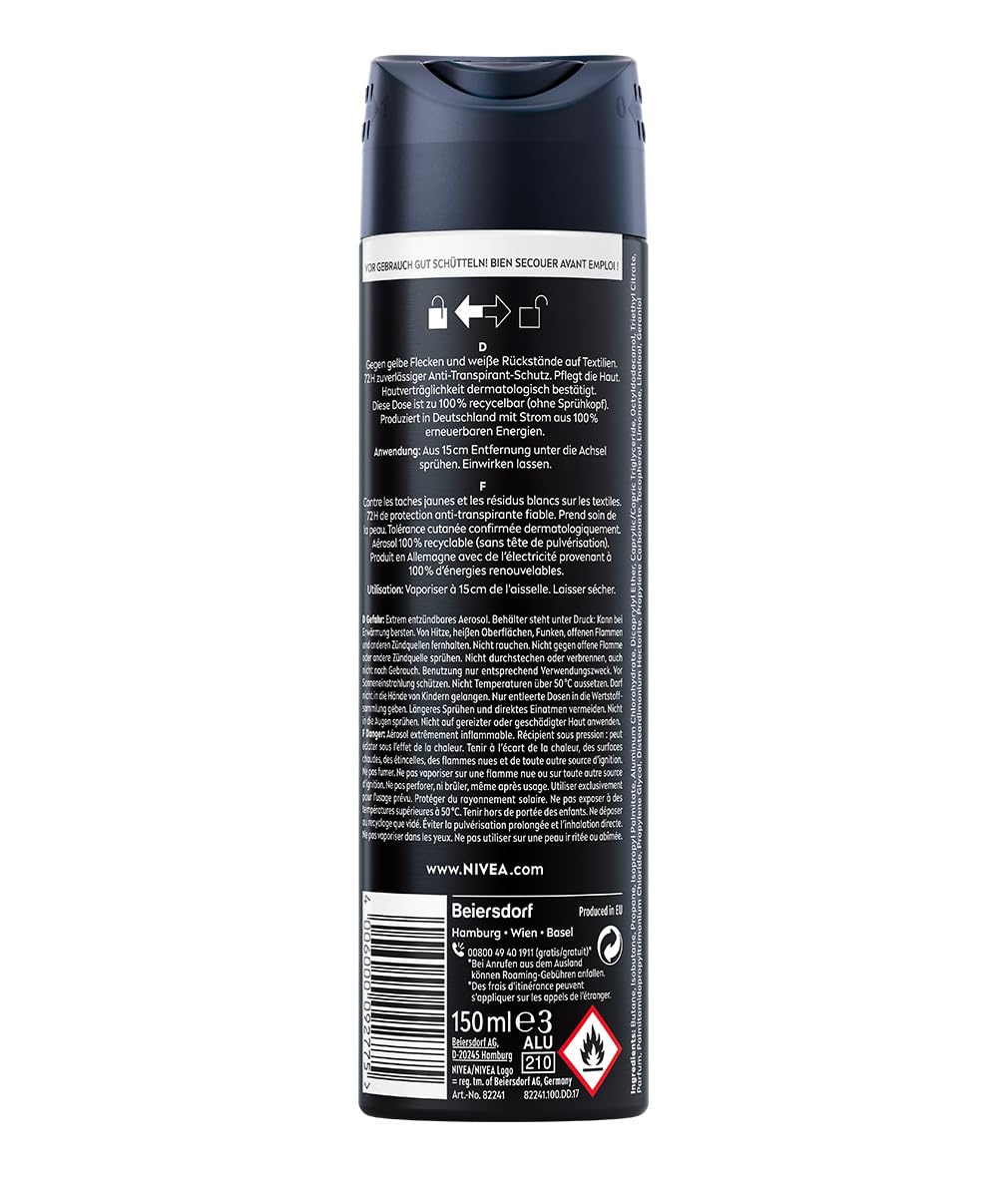 Nivea Deospray 150 ml. MEN	Invisible Black & White Original 72h
