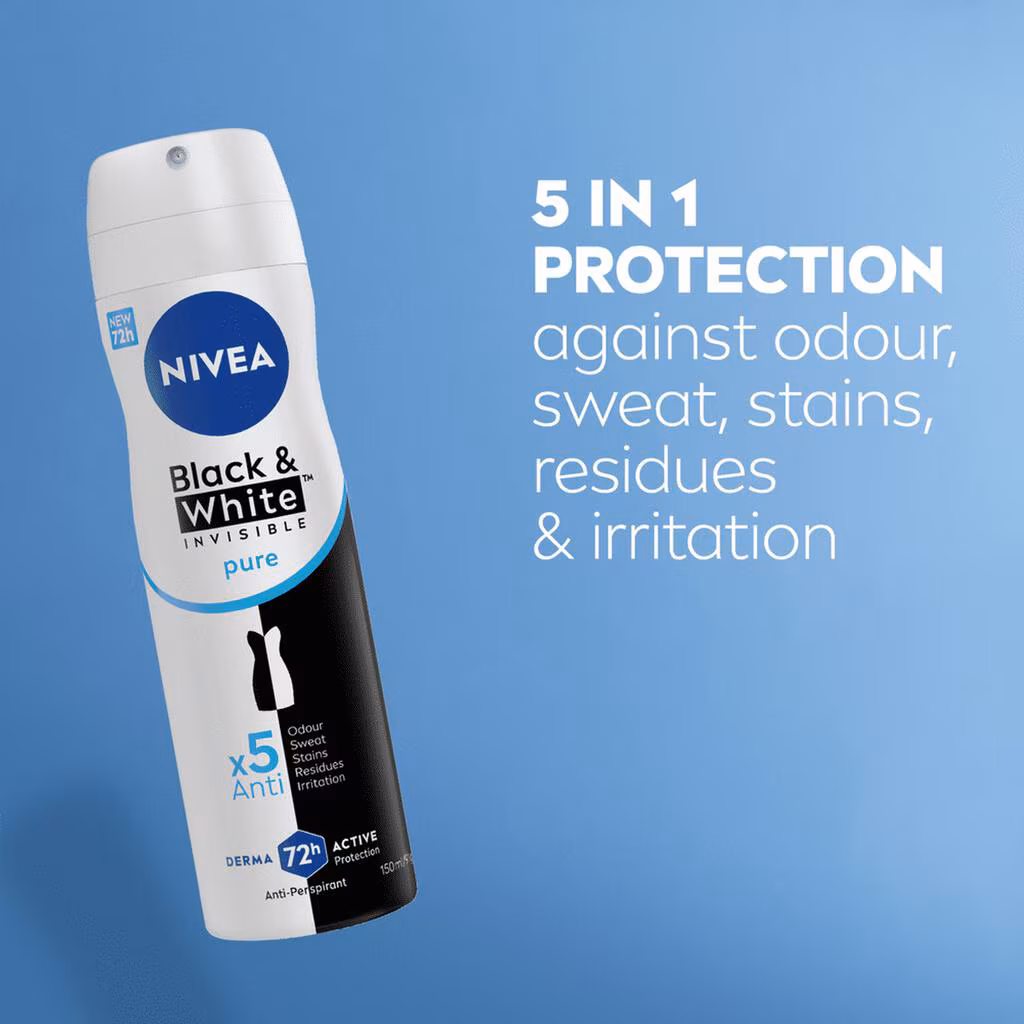 Nivea Deospray 200 ml.	Invisible Black&White Pure