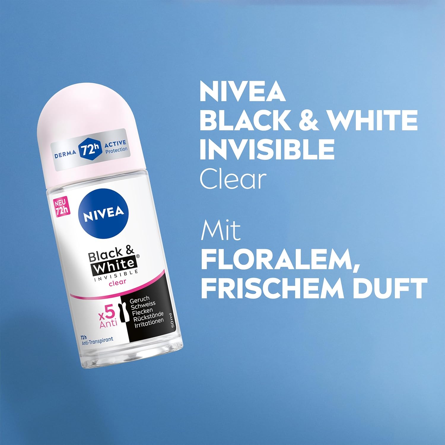 NIVEA Roll-On 50 ml – Black & White Invisible Max Protection