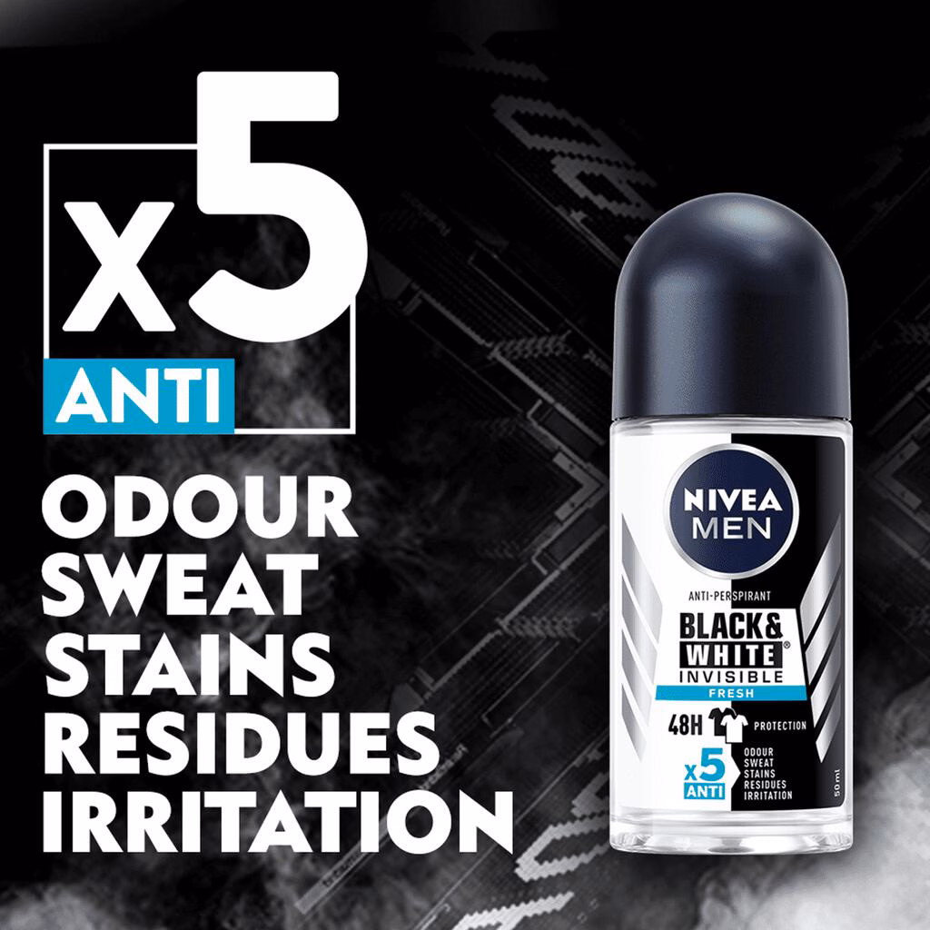 Nivea Roll-On 50 ml. For Men	Black & White Invisible Fresh