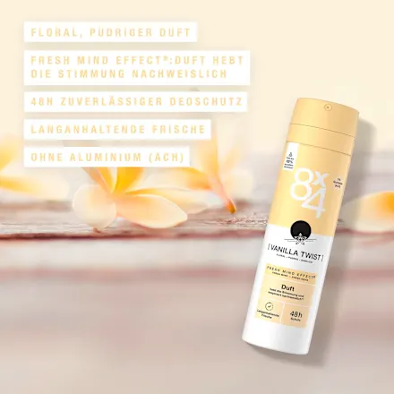 8x4 Deospray 150 ml.	Vanilla Twist