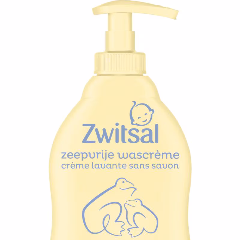 Zwitsal Zeepvrije Wascreme 400 ml+Pomp	voor de gevoelige Babyhuid