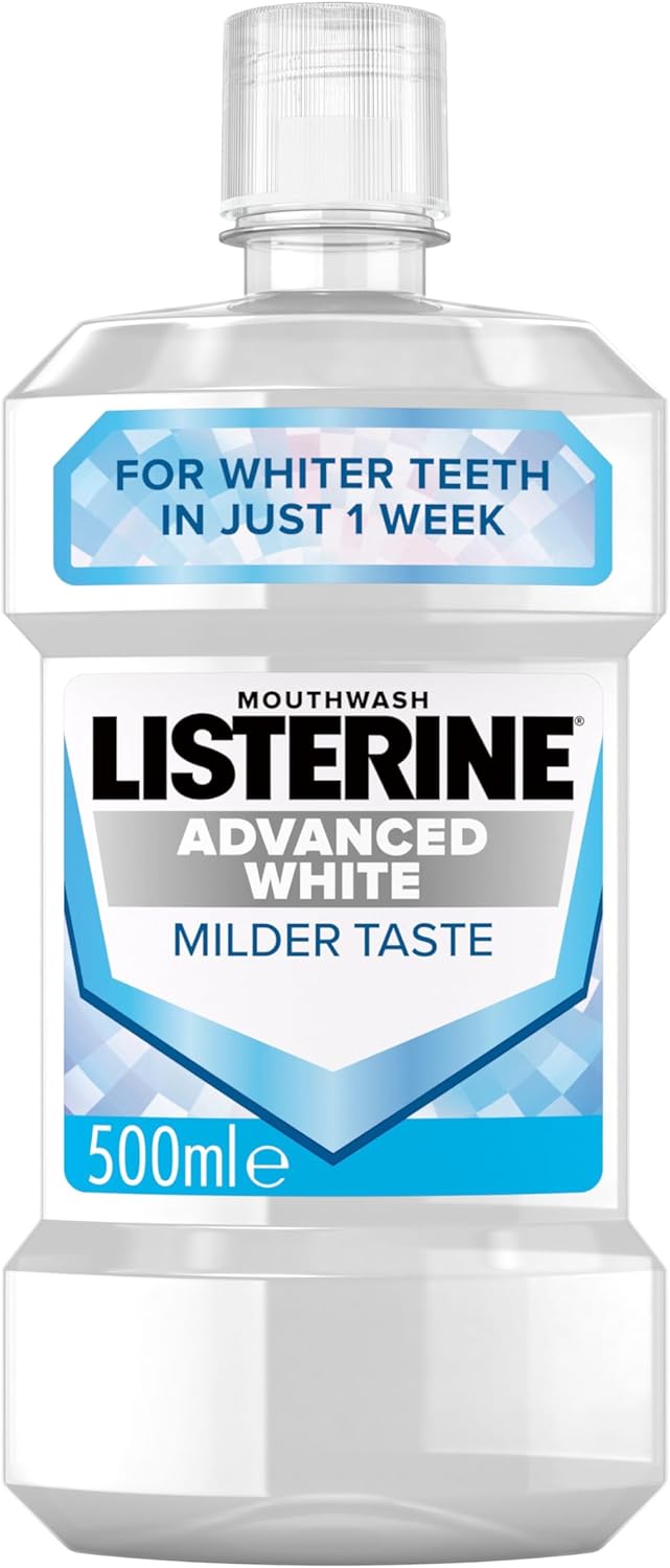 Listerine Mondwater 500 ml.	Advanced White Milde Smaak