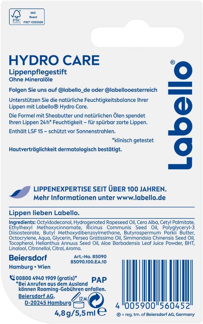 Labello 4,8 gr.	Hydro Care SPF 15