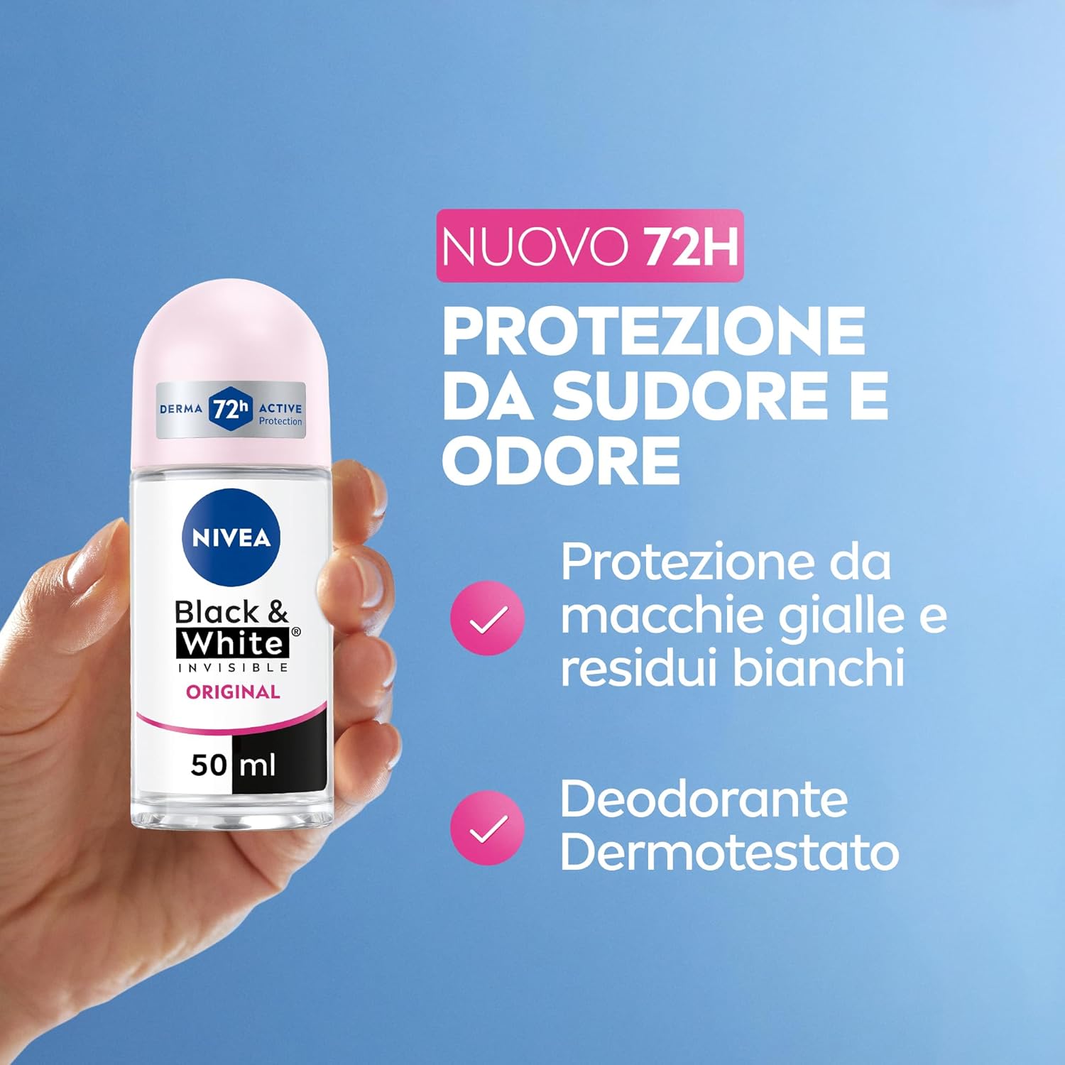 NIVEA Roll-On 50 ml – Black & White Invisible Original