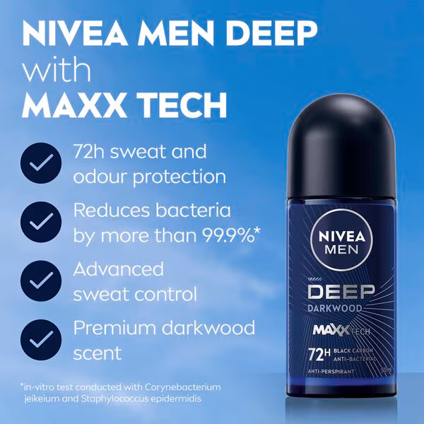 NIVEA Roll-On 50 ml For Men – Deep Beat