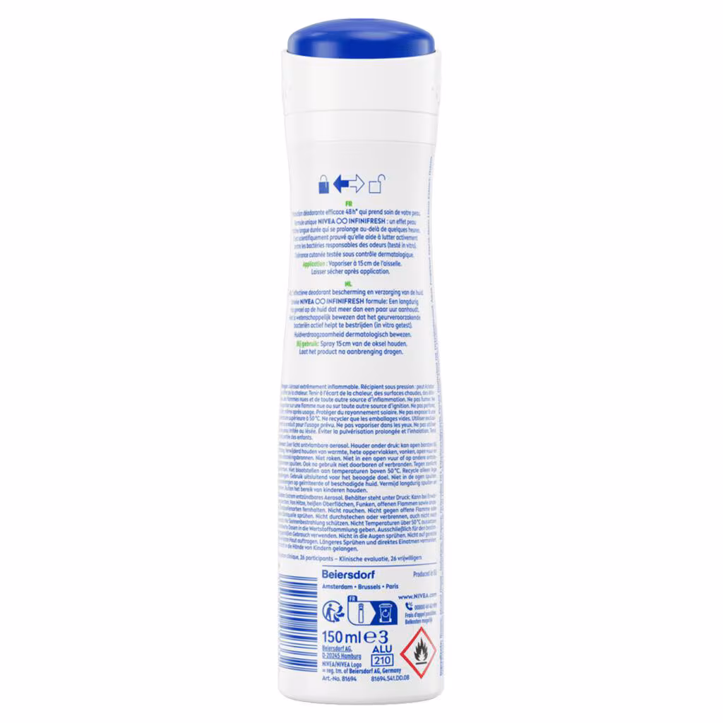 Nivea Deospray 150 ml.	Fresh Pure 0%