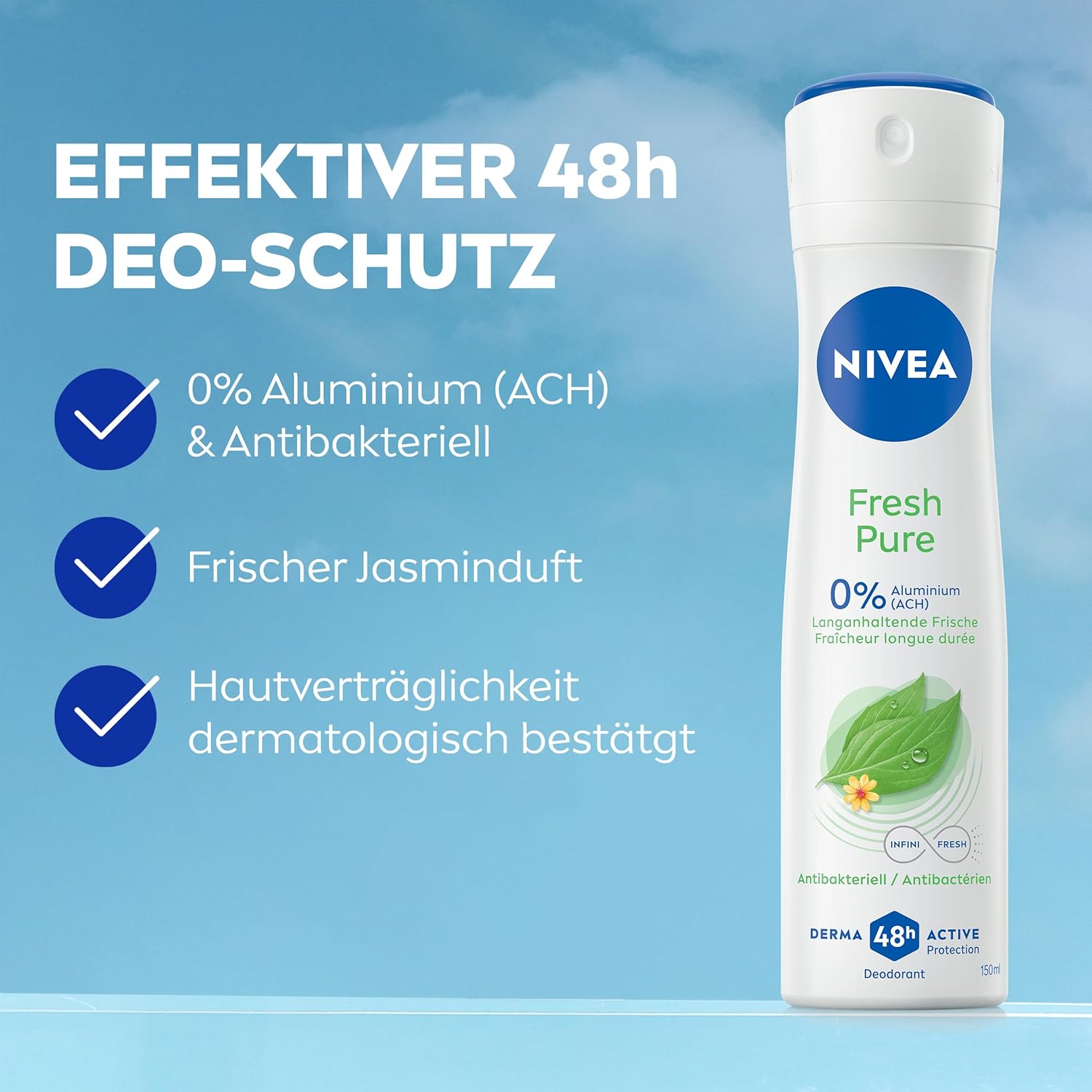 Nivea Deospray 150 ml.	Fresh Pure 0%