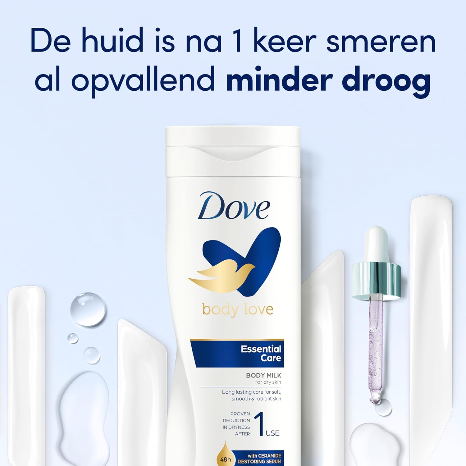 Dove Body Milk 400 ml.	Essential Care (Droge Huid)