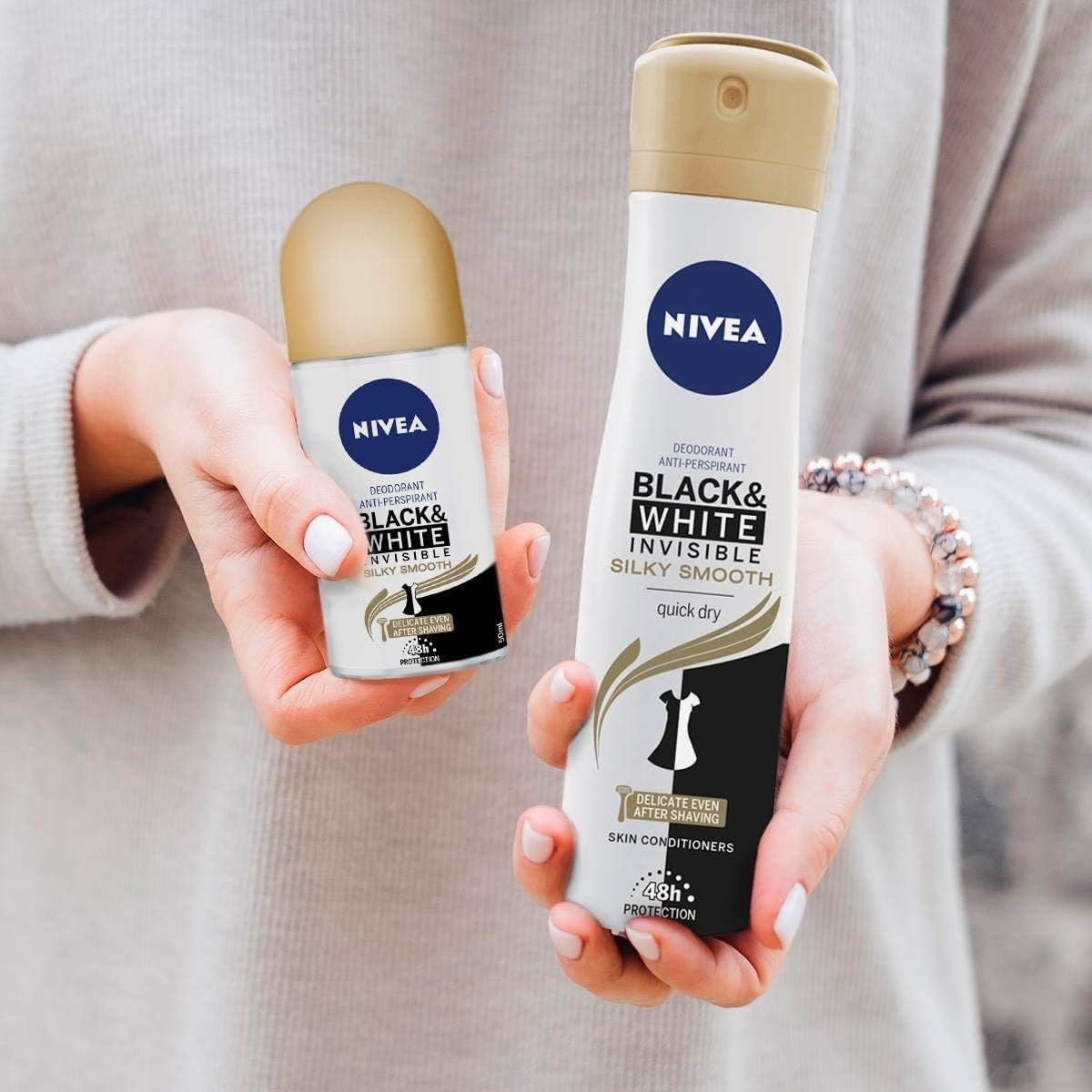 Nivea Deospray 150 ml.	Invisible Black&White Silky Smooth 72h