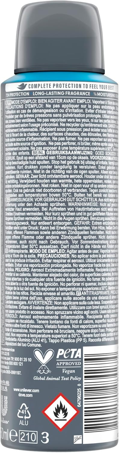 Dove Men+Care Advanced Clean Comfort Anti-Transpirant Deodorant Spray 150 ML