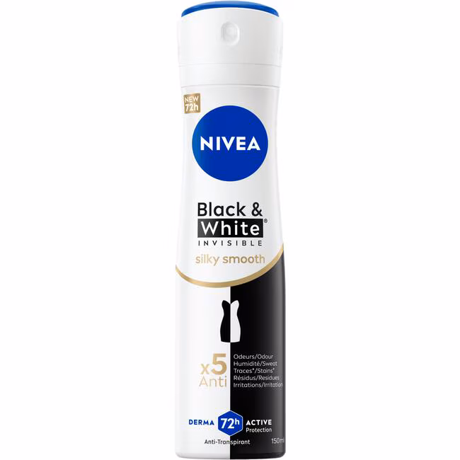 Nivea Deospray 150 ml.	Invisible Black&White Silky Smooth 72h
