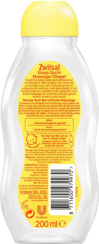 Zwitsal Baby – Massage Olie Lavendel – 200 ml