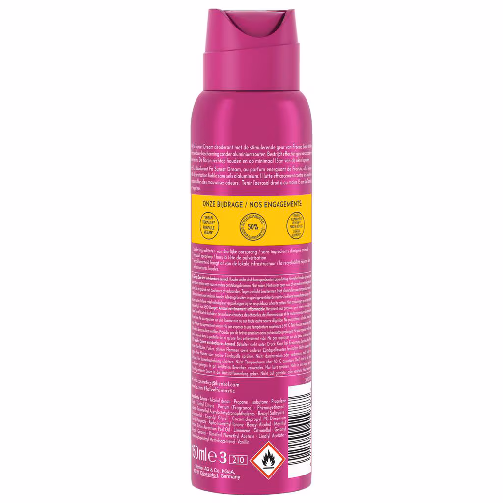 FA Deospray 150 ml.	Energising Sunset Dream