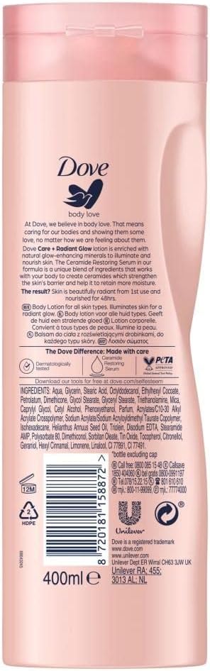 Dove Body Lotion 400 ml.	Care & Radiant Glow