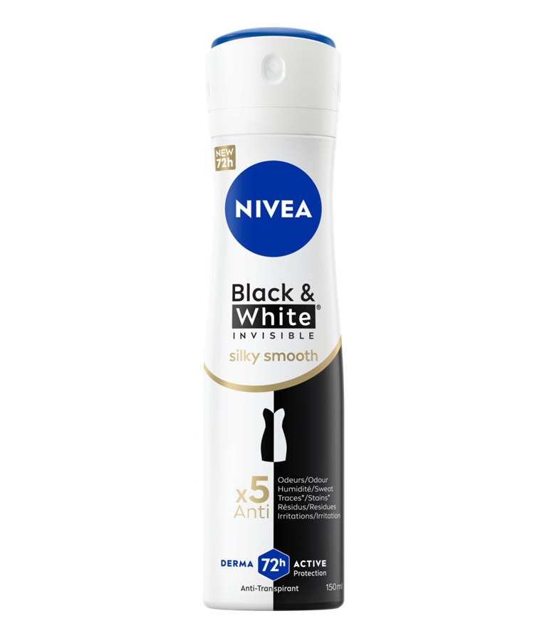 Nivea Deospray 150 ml.	Invisible Black&White Silky Smooth 72h
