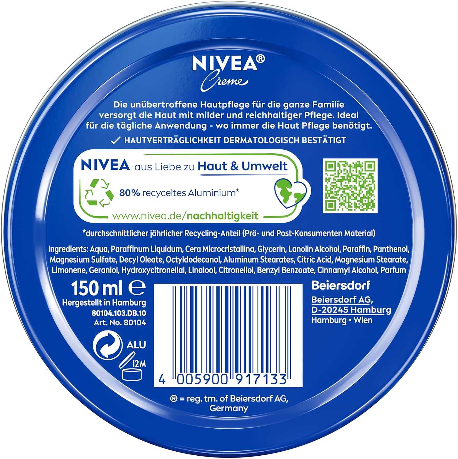 NIVEA Crème 150 ml – Blikje