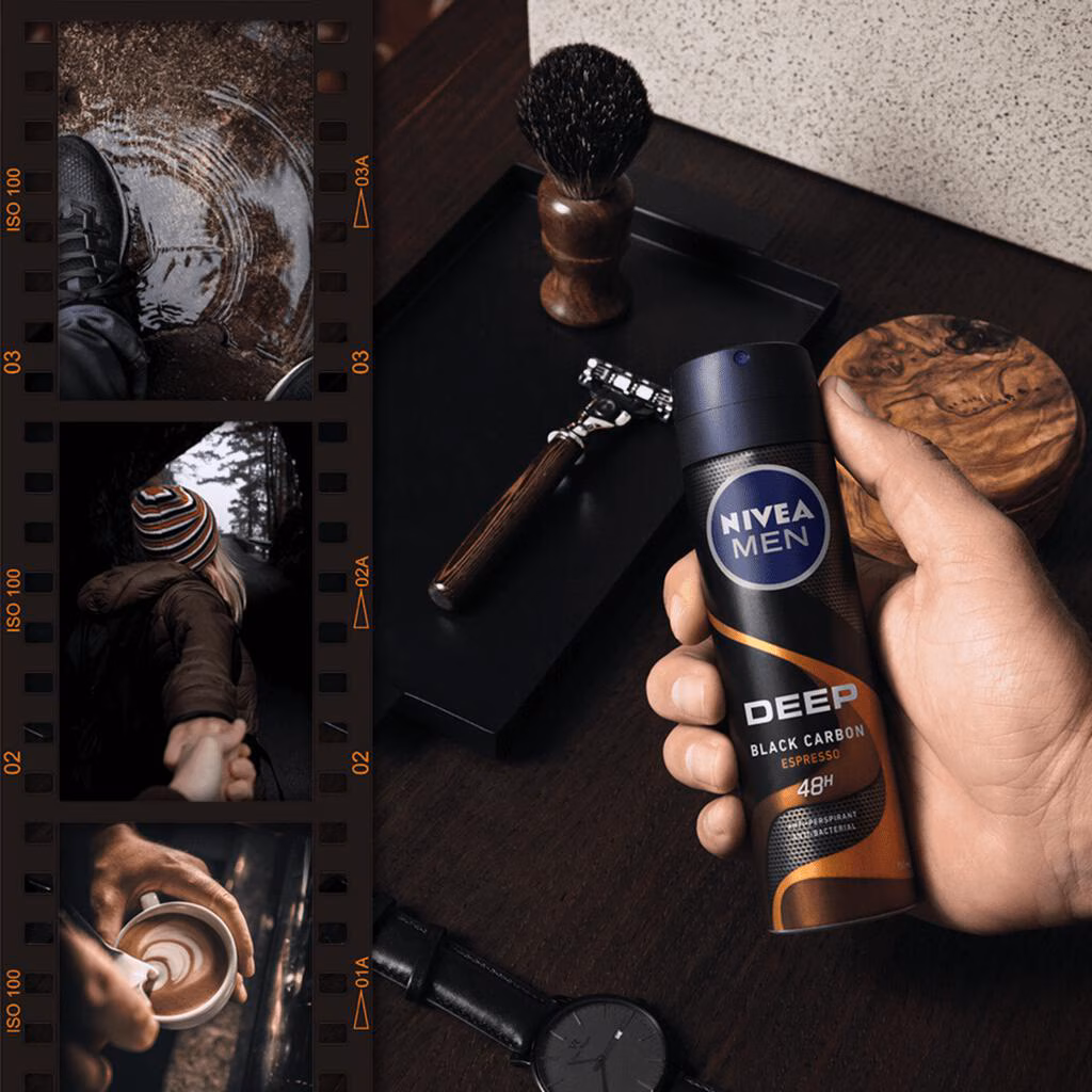 Nivea Deospray 150 ml. MEN	Deep Black Carbon Espresso
