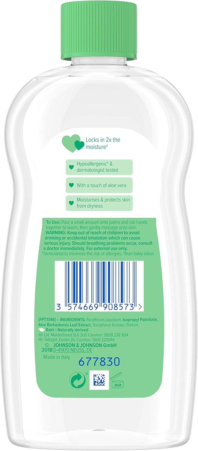 Johnson's Baby Olie 300 ml.	Groen (Aloe Vera)