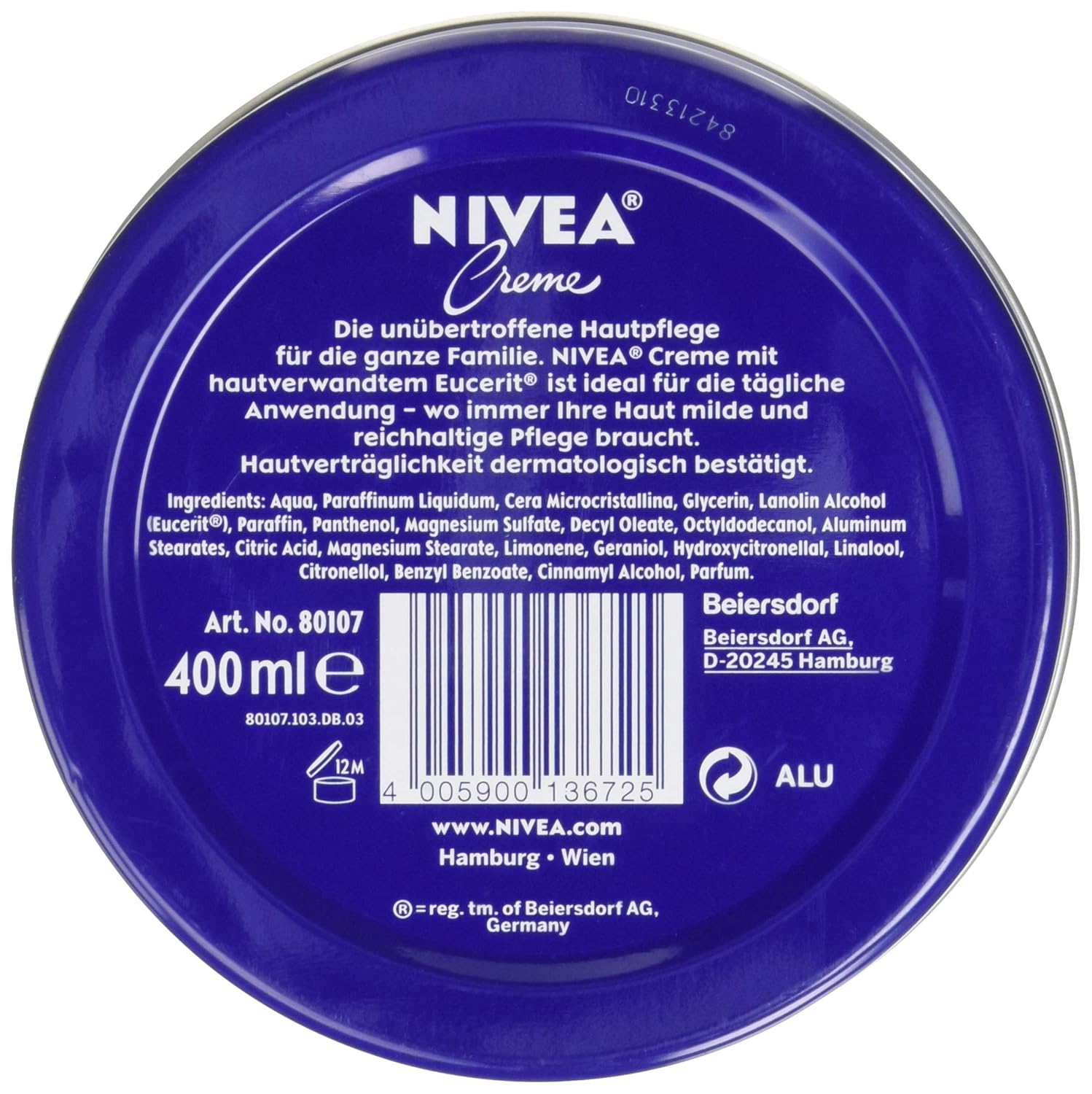 Nivea Creme 400 ml.	"Blik"