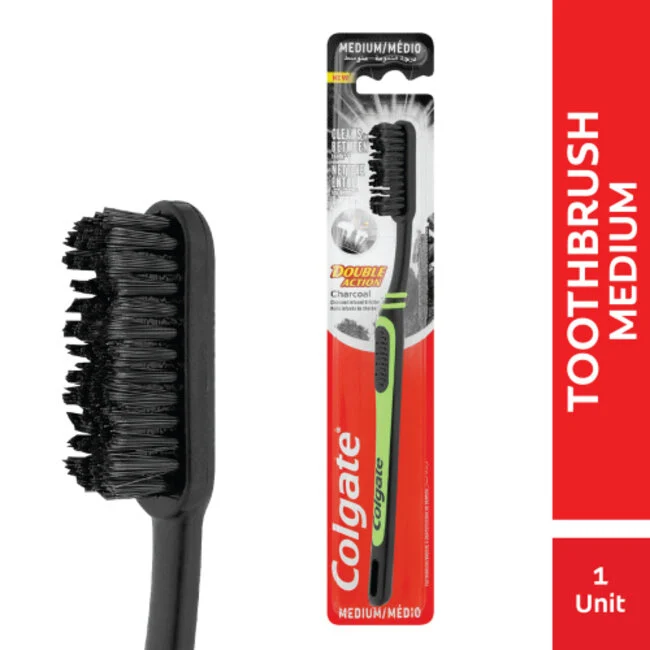 Colgate Double Action Charcoal Medium Tandenborstel